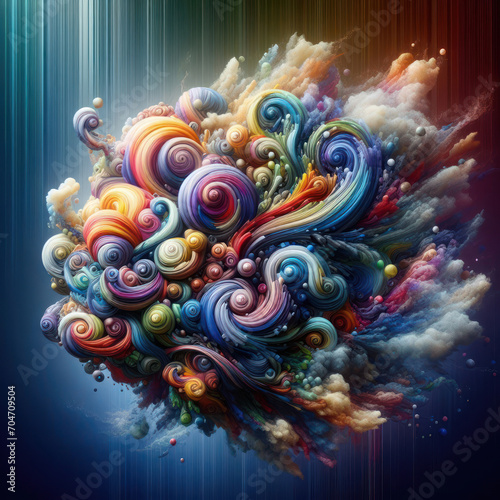 A Fusion of Colors and Concepts Abstract Fractal Burst Background Generative AI