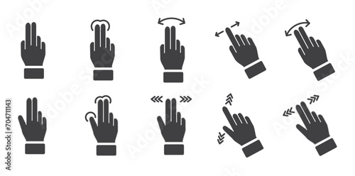 Flat icon of lHand Touch gesture. Finger touch gesture Related Vector icon user interface graphic design. Contains such Icons as touch, gesture, navigation, touchscreen vector illustration.