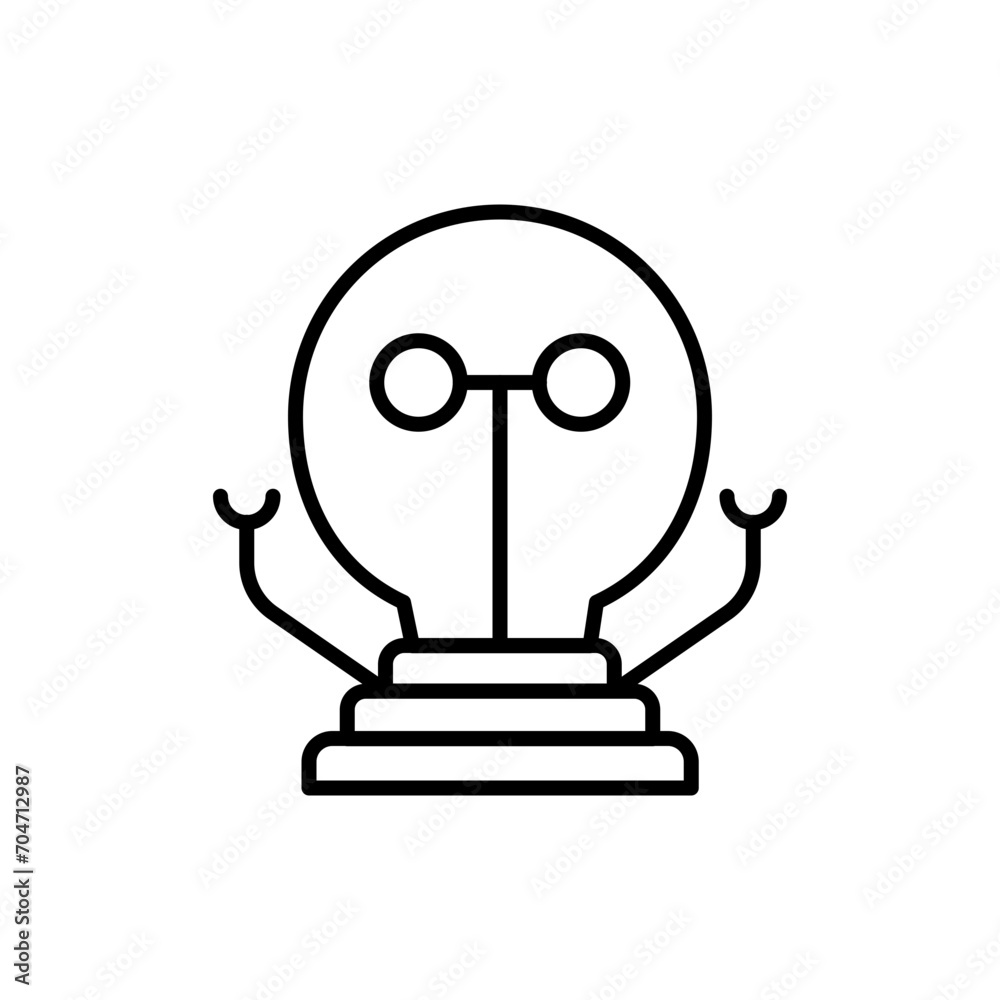 Robotic bulb outline icons, minimalist vector illustration ,simple transparent graphic element .Isolated on white background Robotic bulb outline icons, minimalist vector illustration ,simple transparent graphic element .Isolated on white background