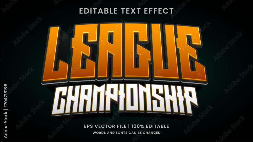League Championship Editable Text Effect
