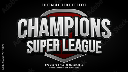 Champion Super League  editable text effect