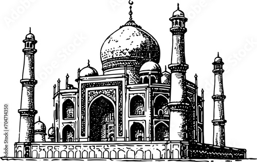 Mosque Hand drawn sketch illustration