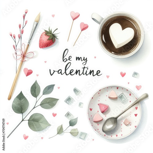 Be my valentine, valentine day card. photo