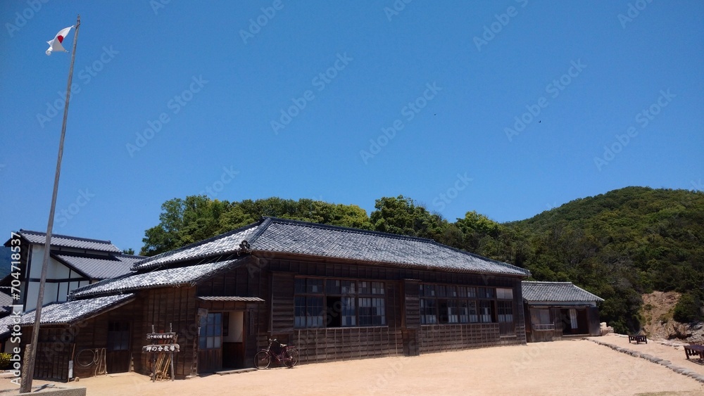 wooden building of a rural elementary school
