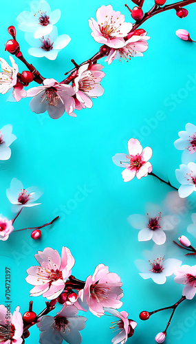blossoming apricot branches, background image for cellphone, mobile phone, ios, android instagram vertical 