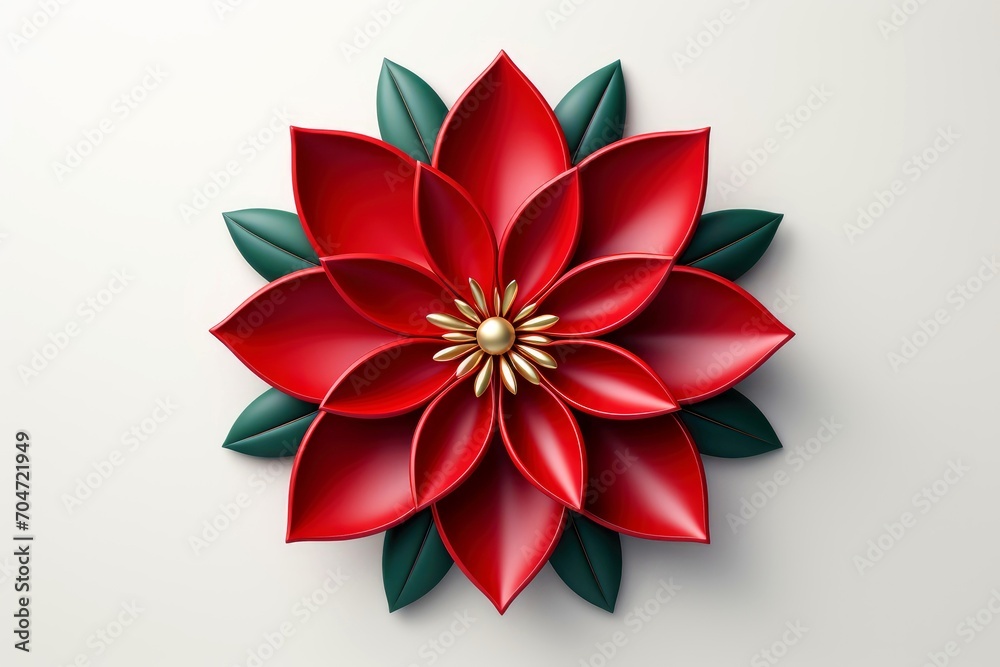 Close-up, 3d mockup of beautiful flower with minimal background Close-up, 3d mockup of beautiful flower with minimal background