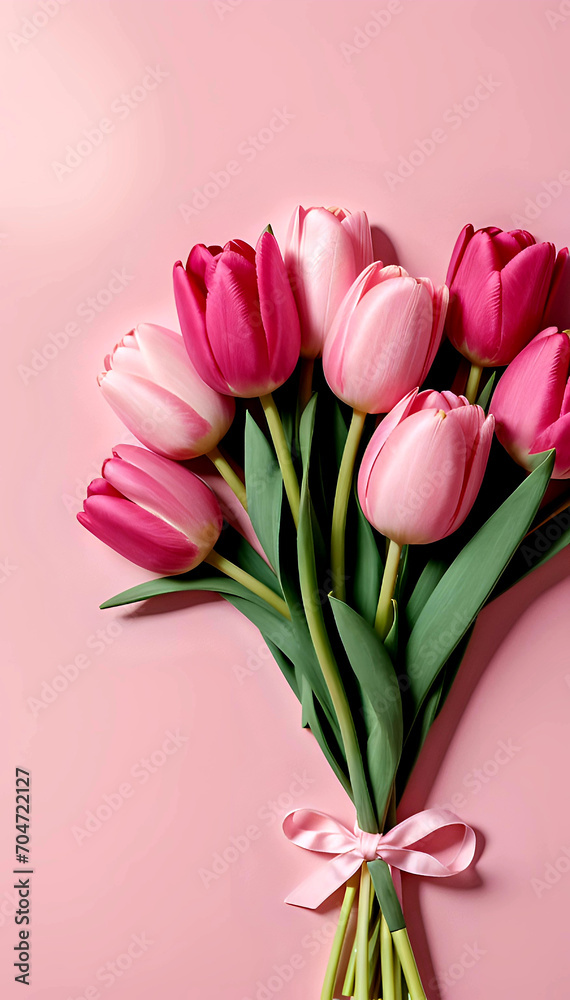 Fototapeta premium bouquet spring flowers, vertical background image for cellphone, mobile phone, ios, android instagram vertical 