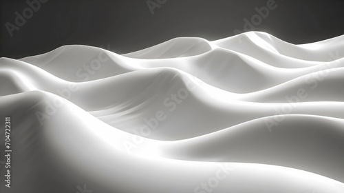 Abstract White Silk Fabric Waves