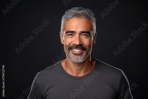 Portrait of a handsome middle-aged man on a black background. © Chacmool