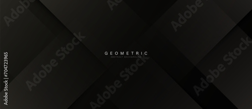 Black geometric rectangle pattern background. Luxury wallpaper. Minimal trendy clean geometry banner. flyer, cover, and brochure photo