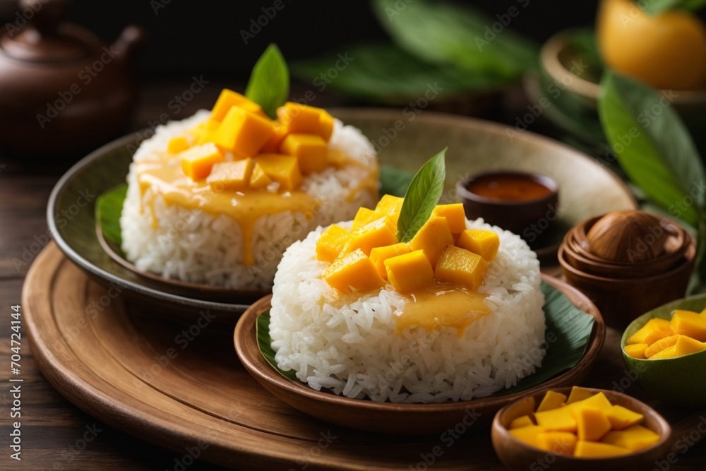 rice with mango (Khao Niew Mamuang)