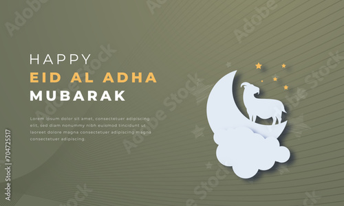 Eid Al Adha Mubarak Paper cut style Vector Design Illustration for Background, Poster, Banner, Advertising, Greeting Card