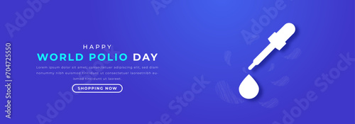 World Polio Day Paper cut style Vector Design Illustration for Background, Poster, Banner, Advertising, Greeting Card photo