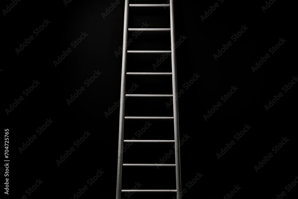 white background with a black ladder