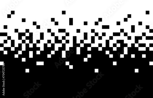 Pixel abstract gradient background. Mosaic textures with simple square particles. Dissolved filled square. Vector graphic.