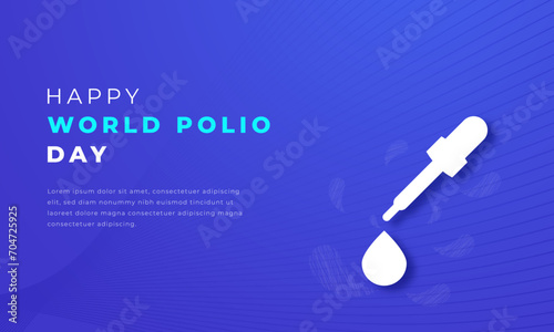 World Polio Day Paper cut style Vector Design Illustration for Background, Poster, Banner, Advertising, Greeting Card