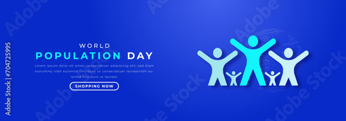 World Population Day Paper cut style Vector Design Illustration for Background, Poster, Banner, Advertising, Greeting Card