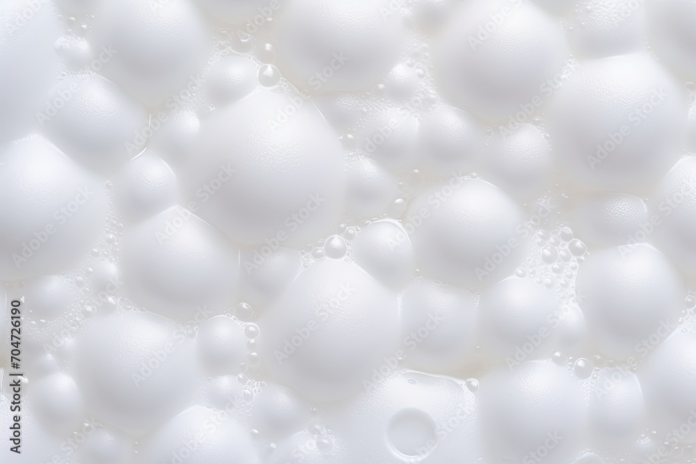 Soap or shampoo creates foamy bubbles on surface.