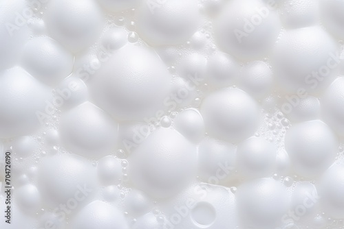 Soap or shampoo creates foamy bubbles on surface.