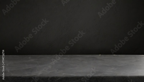 A black wall background with space.