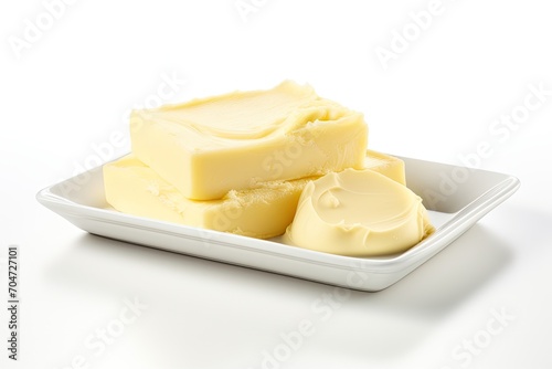 Butter that tastes good on a white background