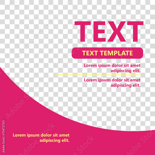 Magenta colored social media template with text template and wide image space. Suitable for event announcement, product display, and internet advertising.
