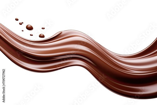 Close up of isolated chocolate flow on white background