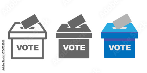 vector set of vote with paper for voting photo