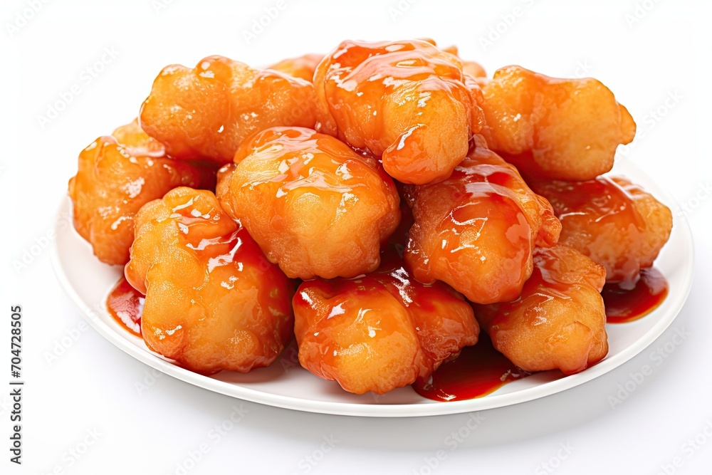 Dynamite shrimp alone on white backdrop Dynamite shrimp alone on white backdrop