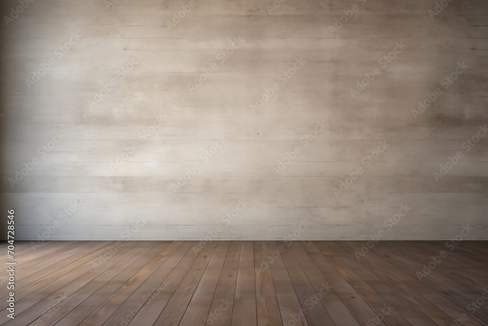 Empty room with wooden floor and concrete wall Empty room with wooden floor and concrete wall
