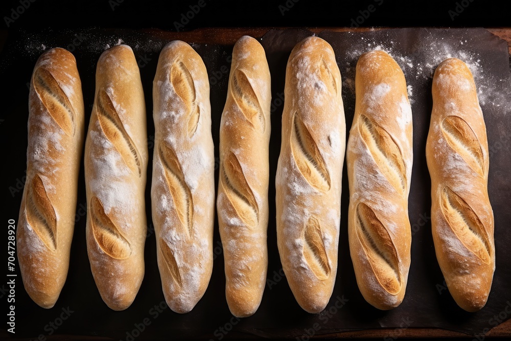 Blank shape produced from dough to make French baguettes.