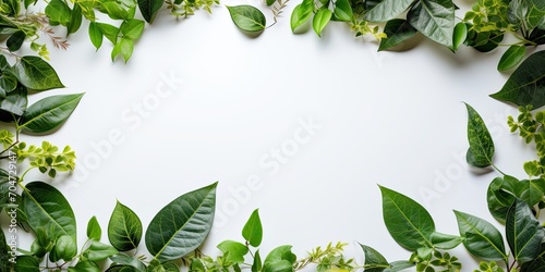 Green eco-friendly background with leaves for banner or website design.