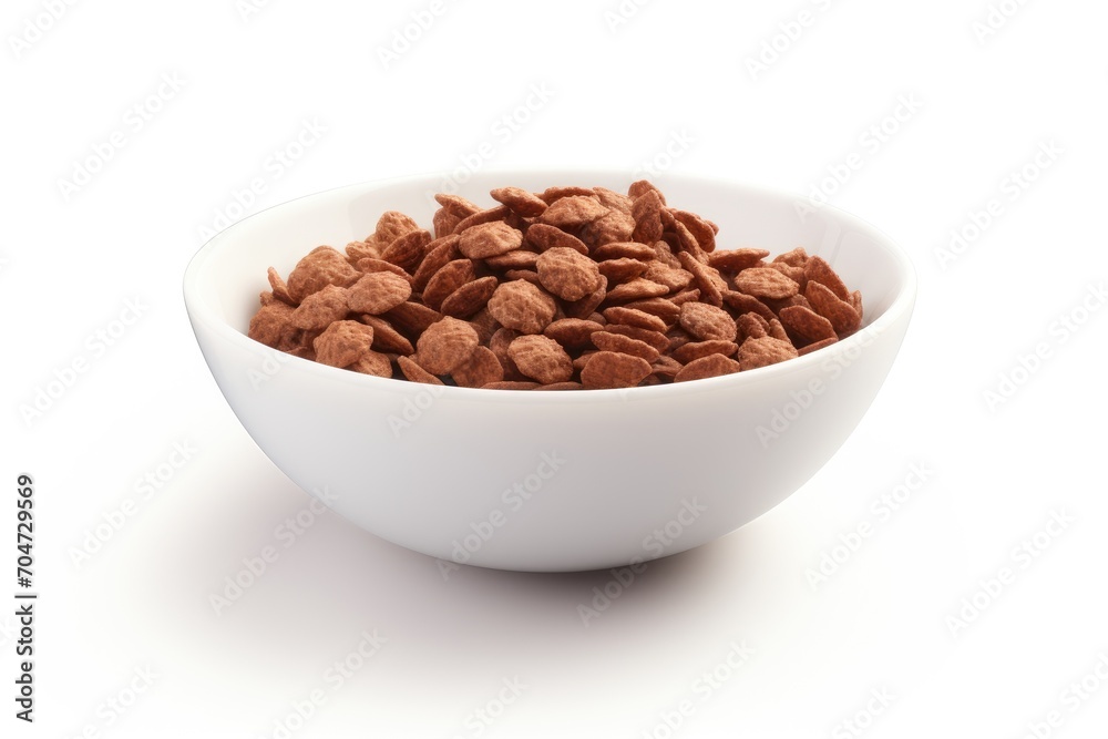 Cornflakes in white bowl on white background. Cornflakes in white bowl on white background.