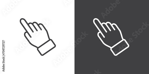 Hand gesture icon vector illustration on black and white background. Modern outline style icons