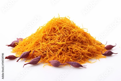 Isolated white saffron pile.