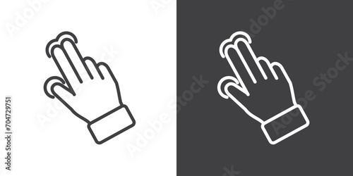 Icon multi touch gesture vector illustration on black and white background. Modern outline style icons.