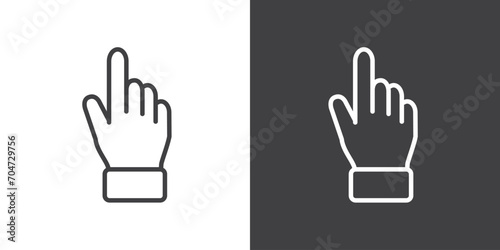 Duo Tone Icons, Hand touch gesture vector illustration on black and white background. Modern outline style icons.Finger touch gesture icon.