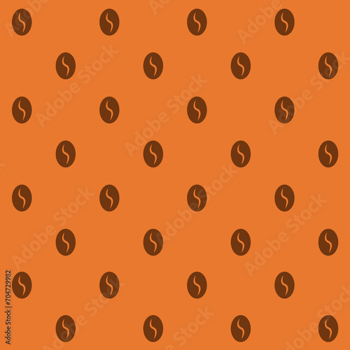 Coffee Bean Vector Seamless Pattern
