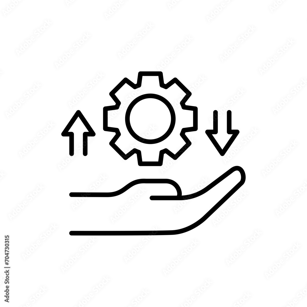 Settings outline icons, minimalist vector illustration ,simple transparent graphic element .Isolated on white background