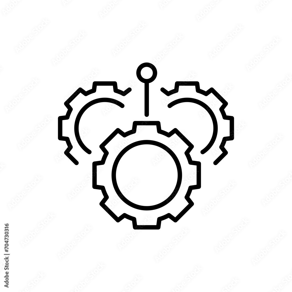 Obraz premium Gear settings outline icons, minimalist vector illustration ,simple transparent graphic element .Isolated on white background