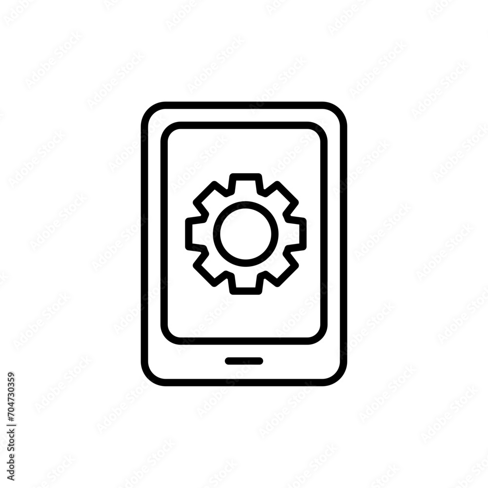Mobile setting outline icons, minimalist vector illustration ,simple transparent graphic element .Isolated on white background Mobile setting outline icons, minimalist vector illustration ,simple transparent graphic element .Isolated on white background