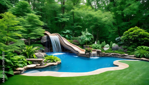 pool in a tropical garden