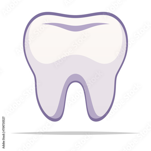 Single healthy tooth vector isolated illustration