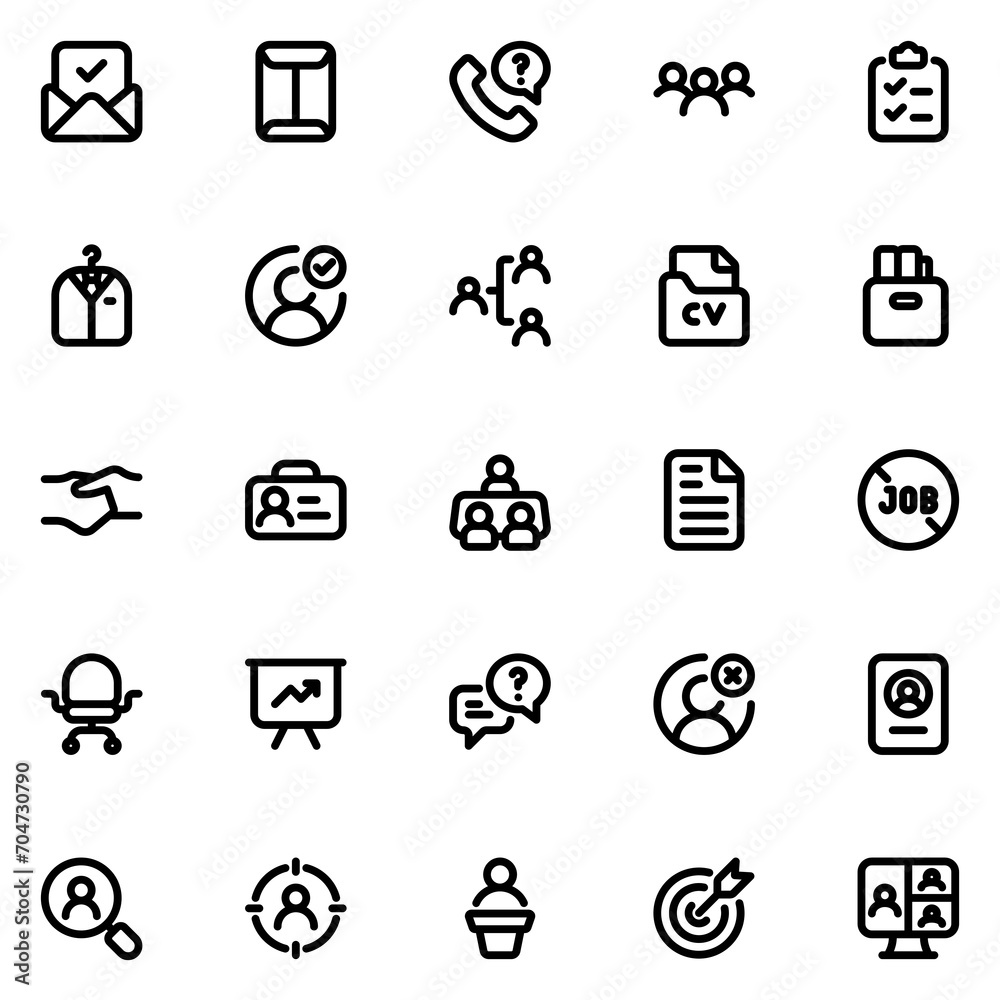 Human Resource Line Icon Sheet Human Resource Line Icon Sheet