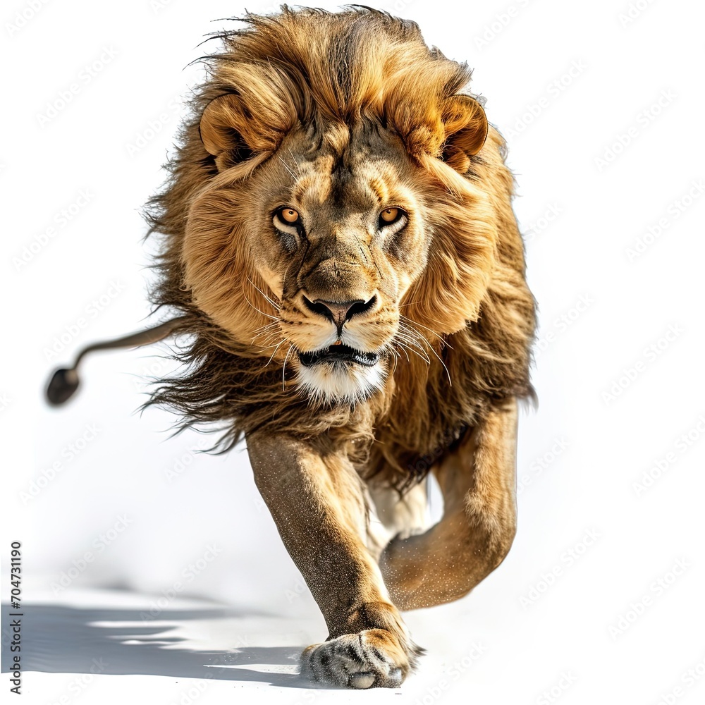 Fototapeta premium Lion Running Isolated