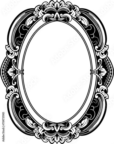 Oval Vintage Frame, Ornaye Patern, Elite Round Frame For Wedding Invitations Stock Illustration photo