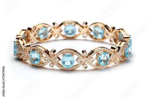 Topaz and diamond bracelet with clipping path