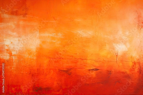 Vibrant fiery orange wall abstract texture Warm energetic hue Autumn background with vivid light and dark tones Empty Halloween setting