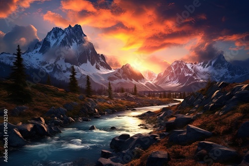 Gorgeous mountain sunset