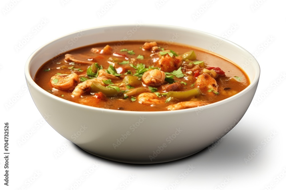 Isolated Cajun Creole Gumbo Soup Isolated Cajun Creole Gumbo Soup
